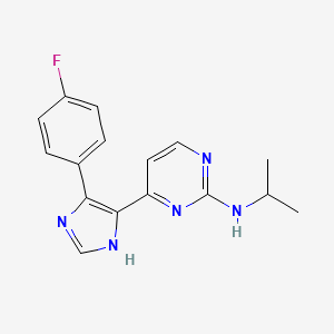 molecular formula C16H16FN5 B13880174 4-[4-(4-fluorophenyl)-1H-imidazol-5-yl]-N-propan-2-ylpyrimidin-2-amine 