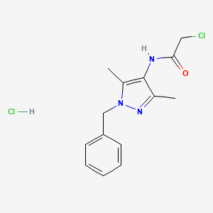 molecular formula C14H17Cl2N3O B1388030 N-(1-Benzyl-3,5-dimethyl-1H-pyrazol-4-YL)-2-chloro-acetamide hydrochloride CAS No. 1185303-58-5