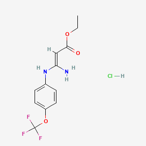 molecular formula C12H14ClF3N2O3 B1388035 Ethyl 3-amino-3-[4-(trifluoromethoxy)anilino]prop-2-en-1-oate hydrochloride CAS No. 317821-98-0