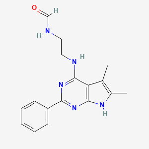 molecular formula C17H19N5O B13880408 N-[2-[(5,6-dimethyl-2-phenyl-7H-pyrrolo[2,3-d]pyrimidin-4-yl)amino]ethyl]formamide 