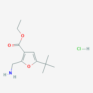 2-Aminomethyl-5-tert-butyl-furan-3-carboxylic acid ethyl ester hydrochloride