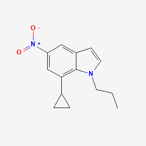 molecular formula C14H16N2O2 B13880645 7-Cyclopropyl-5-nitro-1-propyl-1H-indole 