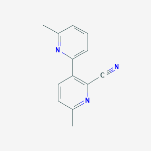molecular formula C13H11N3 B13880663 6-Methyl-3-(6-methylpyridin-2-yl)pyridine-2-carbonitrile 