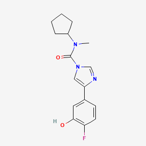 molecular formula C16H18FN3O2 B13880669 N-cyclopentyl-4-(4-fluoro-3-hydroxyphenyl)-N-methylimidazole-1-carboxamide 