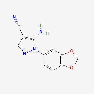 molecular formula C11H8N4O2 B1388077 5-Amino-1-benzo[1,3]dioxol-5-yl-1H-pyrazole-4-carbonitrile CAS No. 1176583-72-4