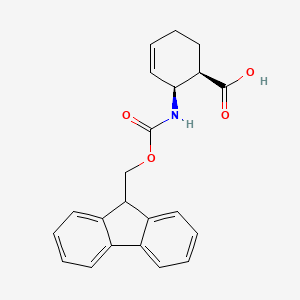 molecular formula C22H21NO4 B1388079 cis-2-(9-Fluorenylmethoxycarbonylamino)cyclohex-3-enecarboxylic acid CAS No. 233600-20-9