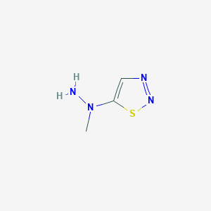 molecular formula C3H6N4S B1388085 5-(1-Methylhydrazino)-1,2,3-thiadiazole CAS No. 1147979-33-6