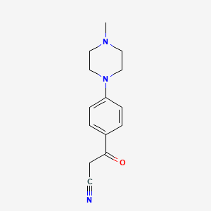 molecular formula C14H17N3O B1388086 3-[4-(4-Methylpiperazino)phenyl]-3-oxopropanenitrile CAS No. 1135282-83-5