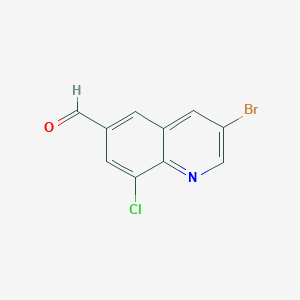 molecular formula C10H5BrClNO B13880896 3-Bromo-8-chloroquinoline-6-carbaldehyde 