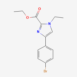 molecular formula C14H15BrN2O2 B13880973 Ethyl 4-(4-bromophenyl)-1-ethylimidazole-2-carboxylate 