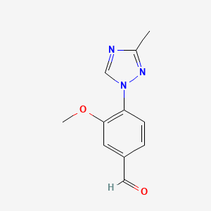 molecular formula C11H11N3O2 B13881046 3-Methoxy-4-(3-methyl[1,2,4]triazol-1-yl)benzaldehyde 