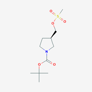molecular formula C11H21NO5S B1388108 (R)-tert-butyl 3-(((methylsulfonyl)oxy)methyl)pyrrolidine-1-carboxylate CAS No. 177947-76-1