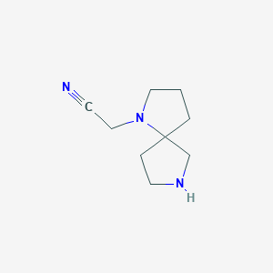 molecular formula C9H15N3 B13881196 2-(1,7-Diazaspiro[4.4]nonan-1-yl)acetonitrile 