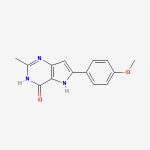 molecular formula C14H13N3O2 B13881205 6-(4-Methoxyphenyl)-2-methyl-3,5-dihydropyrrolo[3,2-d]pyrimidin-4-one 
