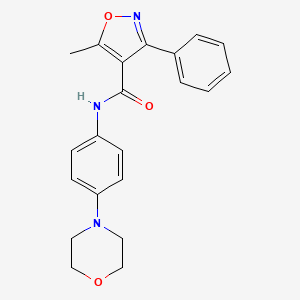 molecular formula C21H21N3O3 B13881227 5-methyl-N-(4-morpholin-4-ylphenyl)-3-phenyl-1,2-oxazole-4-carboxamide 
