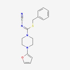 molecular formula C17H18N4OS B13881244 benzyl N-cyano-4-(furan-2-yl)piperazine-1-carboximidothioate 