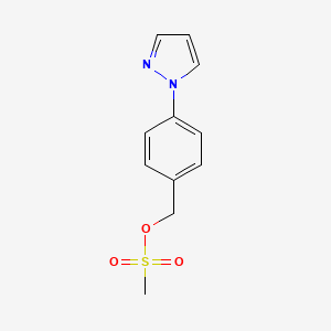 molecular formula C11H12N2O3S B13881249 (4-pyrazol-1-ylphenyl)methyl methanesulfonate 