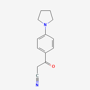 molecular formula C13H14N2O B1388126 3-Oxo-3-[4-(1-pyrrolidinyl)phenyl]propanenitrile CAS No. 887595-01-9