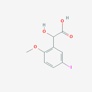 molecular formula C9H9IO4 B13881291 2-Hydroxy-2-(5-iodo-2-methoxyphenyl)acetic acid 