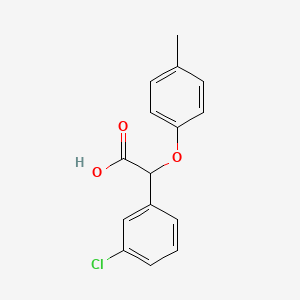 molecular formula C15H13ClO3 B13881309 2-(3-Chlorophenyl)-2-(4-methylphenoxy)acetic acid 