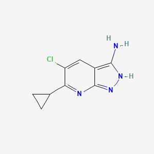 molecular formula C9H9ClN4 B1388146 5-chloro-6-cyclopropyl-1H-pyrazolo[3,4-b]pyridin-3-ylamine CAS No. 1135283-22-5