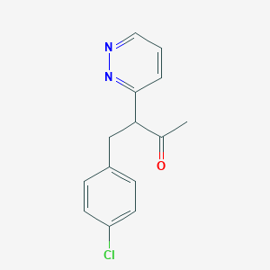 molecular formula C14H13ClN2O B13881460 4-(4-Chlorophenyl)-3-pyridazin-3-ylbutan-2-one 