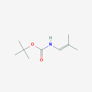 molecular formula C9H17NO2 B138815 Carbamic acid, (2-methyl-1-propenyl)-, 1,1-dimethylethyl ester (9CI) CAS No. 131971-65-8