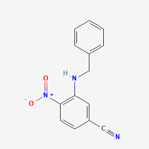 molecular formula C14H11N3O2 B1388151 3-(Benzylamino)-4-nitrobenzenecarbonitrile CAS No. 1147979-42-7