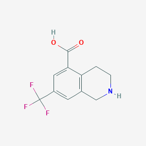molecular formula C11H10F3NO2 B13881549 7-(Trifluoromethyl)-1,2,3,4-tetrahydroisoquinoline-5-carboxylic acid 