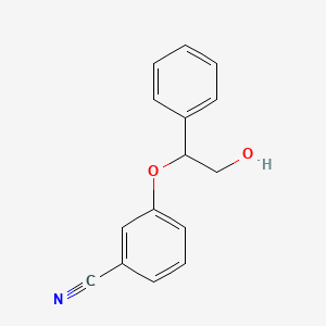 molecular formula C15H13NO2 B13881565 3-(2-Hydroxy-1-phenylethoxy)benzonitrile 
