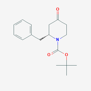 molecular formula C17H23NO3 B1388157 tert-Butyl (2R)-2-benzyl-4-oxopiperidine-1-carboxylate CAS No. 1212391-70-2