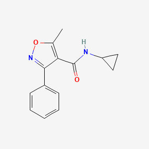 molecular formula C14H14N2O2 B13881573 N-cyclopropyl-5-methyl-3-phenyl-1,2-oxazole-4-carboxamide 