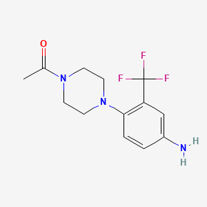 molecular formula C13H16F3N3O B1388158 1-[4-(4-Amino-2-trifluoromethylphenyl)piperazin-1-yl]ethanone CAS No. 914348-88-2