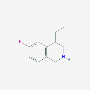 molecular formula C11H14FN B13881585 4-Ethyl-6-fluoro-1,2,3,4-tetrahydroisoquinoline 
