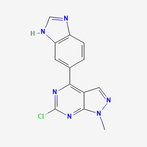 molecular formula C13H9ClN6 B13881591 4-(3H-benzimidazol-5-yl)-6-chloro-1-methylpyrazolo[3,4-d]pyrimidine 