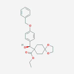 molecular formula C25H30O6 B138816 8-[(S)-Hydroxy[4-benzyloxyphenyl]methyl]-1,4-dioxaspiro[4.5]decane-8-carboxylic Acid Ethyl Ester CAS No. 182227-19-6