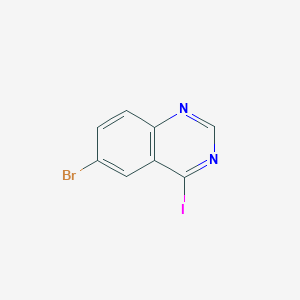 molecular formula C8H4BrIN2 B13881613 6-Bromo-4-iodoquinazoline 