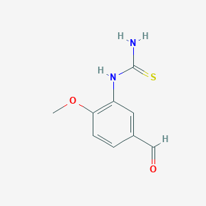 molecular formula C9H10N2O2S B13881621 (5-Formyl-2-methoxyphenyl)thiourea 