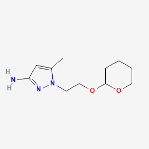 molecular formula C11H19N3O2 B13881628 5-methyl-1-[2-(tetrahydro-2H-pyran-2-yloxy)ethyl]-1H-pyrazol-3-amine 