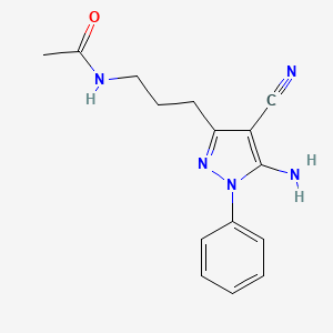 N-[3-(5-amino-4-cyano-1-phenylpyrazol-3-yl)propyl]acetamide
