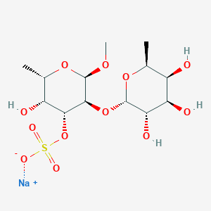 molecular formula C13H23NaO12S B138817 Methyl 2-O-fucopyranosylfucopyranoside 3 sulfate CAS No. 131511-43-8