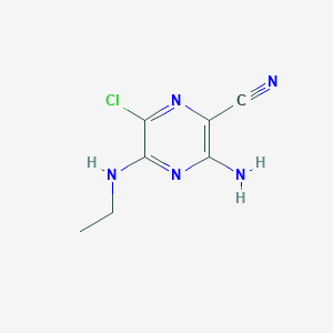 molecular formula C7H8ClN5 B13881708 3-Amino-6-chloro-5-(ethylamino)pyrazine-2-carbonitrile 