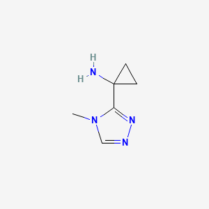 molecular formula C6H10N4 B13881806 1-(4-Methyl-1,2,4-triazol-3-yl)cyclopropan-1-amine 