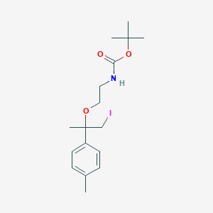 tert-butyl N-(2-{[2-(4-methylphenyl)-1-iodopropan-2-yl]oxy}ethyl)carbamate