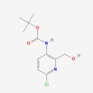 molecular formula C11H15ClN2O3 B13881811 1,1-Dimethylethyl [6-chloro-2-(hydroxymethyl)-3-pyridinyl]carbamate 