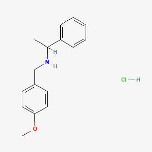 molecular formula C16H20ClNO B1388189 (4-Methoxy-benzyl)-(1-phenyl-ethyl)-amine hydrochloride CAS No. 858427-92-6