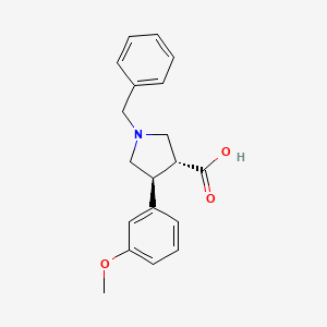 molecular formula C19H21NO3 B1388191 Trans-1-benzyl-4-(3-methoxyphenyl)pyrrolidine-3-carboxylic acid CAS No. 939757-61-6