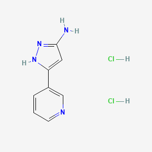 molecular formula C8H10Cl2N4 B1388192 5-(Pyridin-3-yl)-1H-pyrazol-3-amine dihydrochloride CAS No. 1239967-26-0