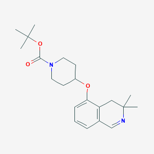 molecular formula C21H30N2O3 B13881977 tert-butyl 4-[(3,3-dimethyl-4H-isoquinolin-5-yl)oxy]piperidine-1-carboxylate 