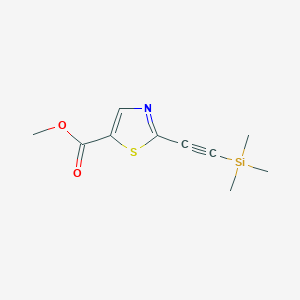 molecular formula C10H13NO2SSi B13882016 Methyl 2-(2-trimethylsilylethynyl)-1,3-thiazole-5-carboxylate 